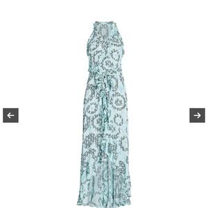 Poupette St. Barth High-Low Maxi Dress Size M Tamara dress in Aqua Sunflower